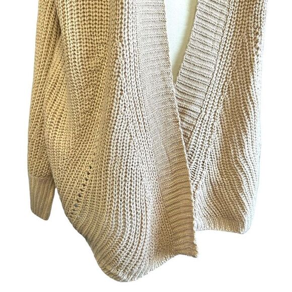 Nine 1 Eight Open Front Knit Sweater Cardigan Tan - Picture 5 of 15